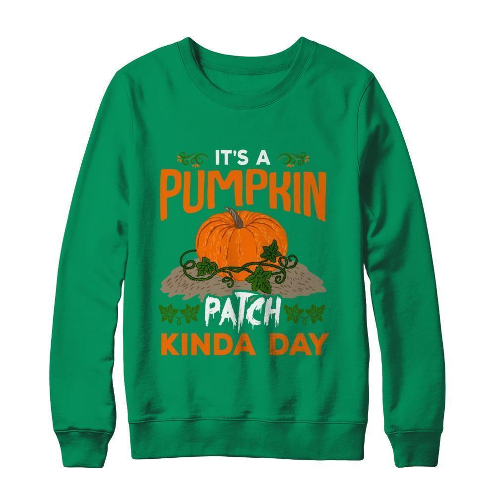 It's A Pumpkin Patch Kinda Day-T-Shirt & Sweatshirt-Crewneck Sweatshirt-Irish Green