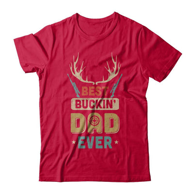 Vintage Best Buckin' Dad Ever Deer Hunting-T-Shirt & Hoodie-Classic T-Shirt-Red