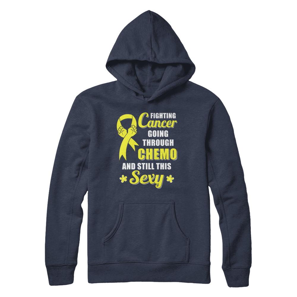 Fighting Cancer Chemo And Still This Sexy Yellow Awareness-T-Shirt & Hoodie-Pullover Hoodie-Navy