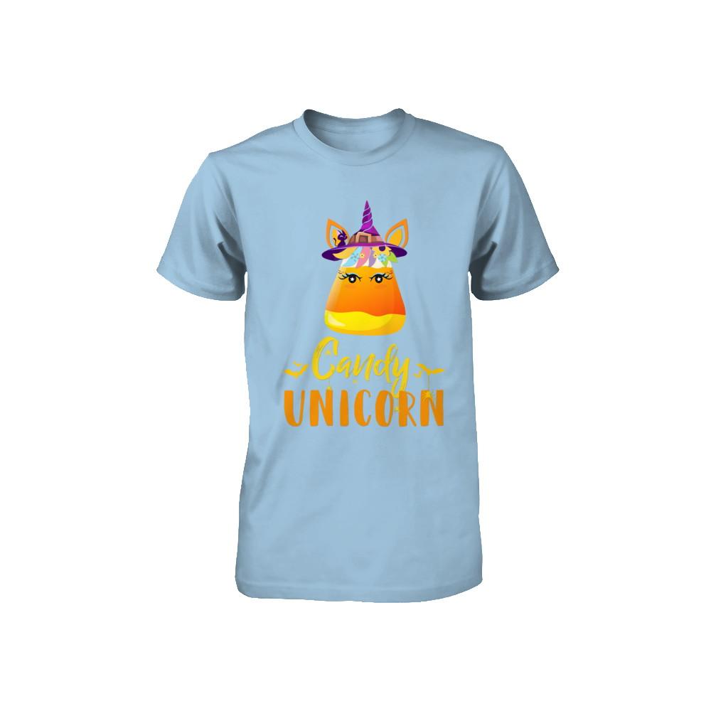 Candy Corn Unicorn Halloween Unicorn For Girls Youth-Youth Shirt-Toddler T-Shirt-Light Blue