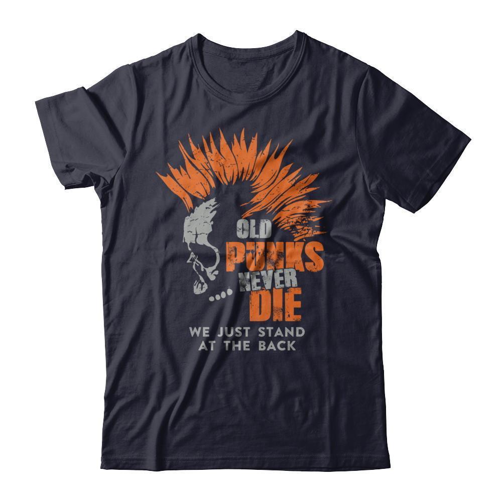 Old Punk Never Die We Just Stand At The Back-T-Shirt & Hoodie-Premium T-Shirt-Midnight Navy