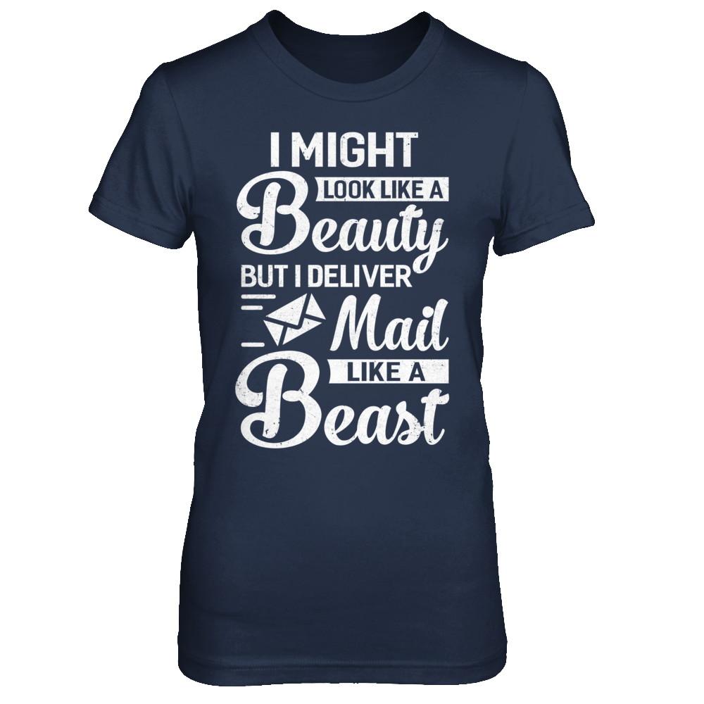 Postal Worker I Might Look Like A Beauty-T-Shirt & Hoodie-Women's T-Shirt-Navy
