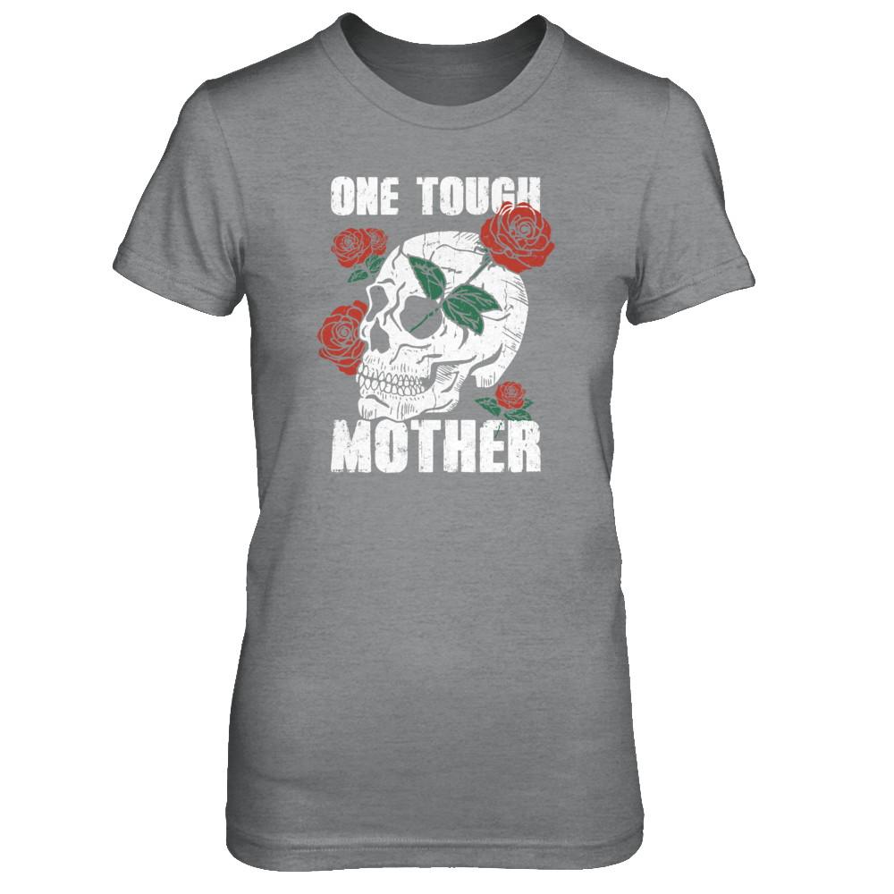 One Tough Mother Skull Rose-T-Shirt & Tank Top-Women's T-Shirt-Sport Grey