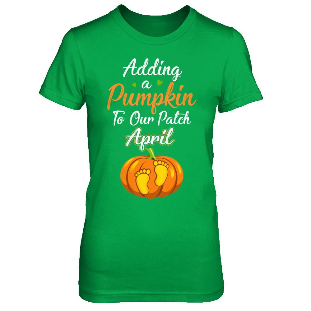 Halloween Pumpkin Pregnancy Mom Due Date In April 2021-T-Shirt & Hoodie-Women's T-Shirt-Irish Green