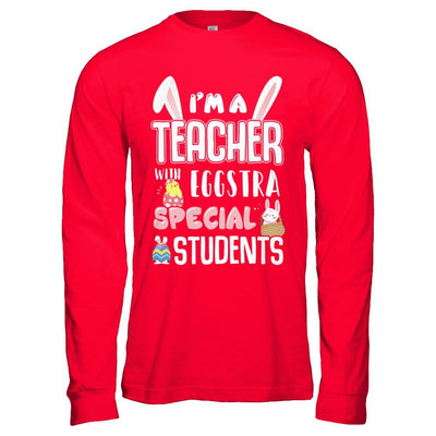 I'm A Teacher With Eggs Special Students Easter-T-Shirt & Hoodie-Long Sleeve T-Shirt-Red