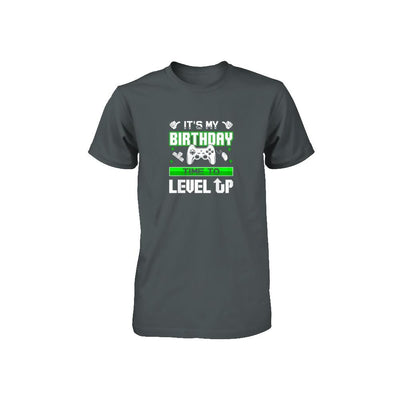 It's My Birthday Time To Level Up Youth-Youth Shirt-Toddler T-Shirt-Charcoal