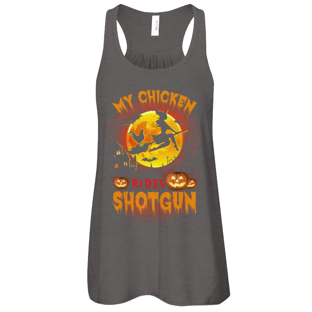 My Chicken Rides Shotgun Halloween Chicken-T-Shirt & Tank Top-
