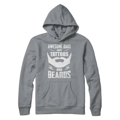 Awesome Dads Have Tattoos And Beards-T-Shirt & Hoodie-Pullover Hoodie-Light Steel