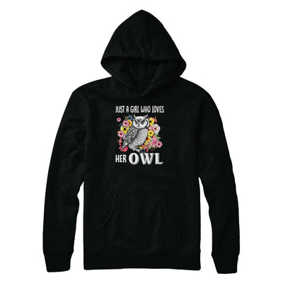 Just A Girl Who Loves Her Owl-T-Shirt & Tank Top-Pullover Hoodie-Black