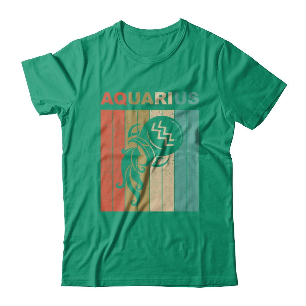 Vintage Aquarius Zodiac January February Birthday Gift-T-Shirt & Hoodie-Classic T-Shirt-Kelly Green