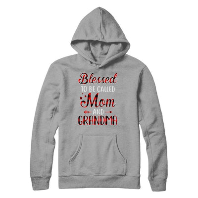 Red Buffalo Plaid Blessed To Be Called Mom And Grandma-T-Shirt & Hoodie-Pullover Hoodie-Light Steel