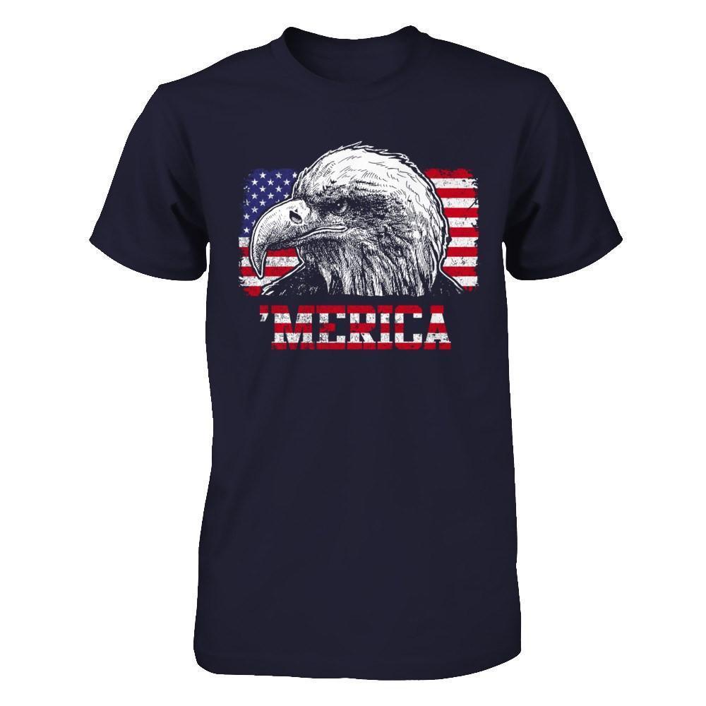 Usa Pride Merica Mullet Eagle 4Th Of July-T-Shirt & Hoodie-Premium T-Shirt-Midnight Navy