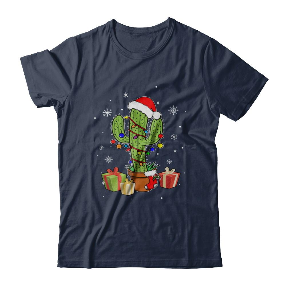 Merry Christmas Succulent Plants Christmas Cactus-T-Shirt & Sweatshirt-Classic T-Shirt-Navy