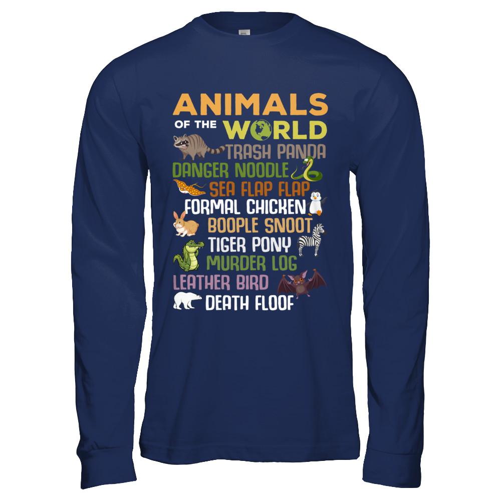 Funny Animals of The World-T-Shirt & Hoodie-Long Sleeve T-Shirt-Navy