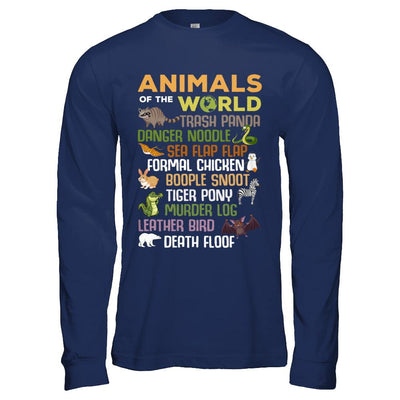 Funny Animals of The World-T-Shirt & Hoodie-Long Sleeve T-Shirt-Navy