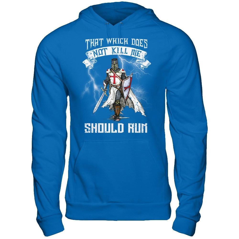 Knight Templar That Which Does Not Kill Me Should Run-T-Shirt & Hoodie-Pullover Hoodie-Royal