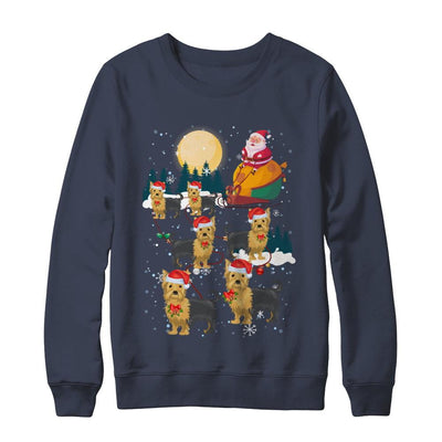 Dog Reindeer Yorkie Christmas Gift-T-Shirt & Sweatshirt-Crewneck Sweatshirt-Navy