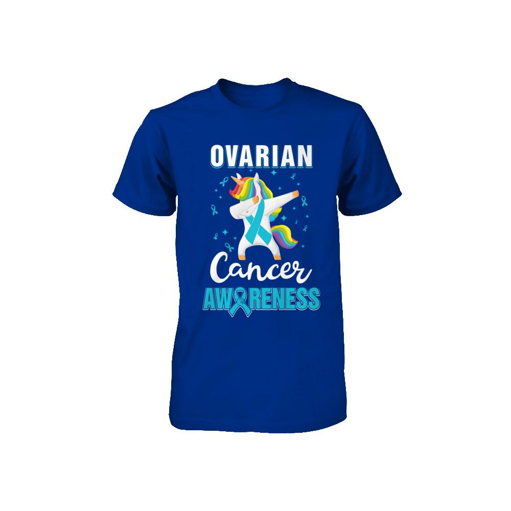 Inspirational Ovarian Cancer Awareness Unicorn Support Youth-Youth Shirt-