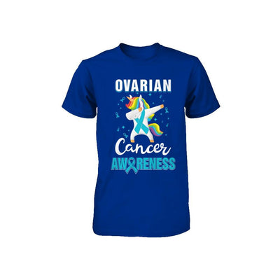 Inspirational Ovarian Cancer Awareness Unicorn Support Youth-Youth Shirt-