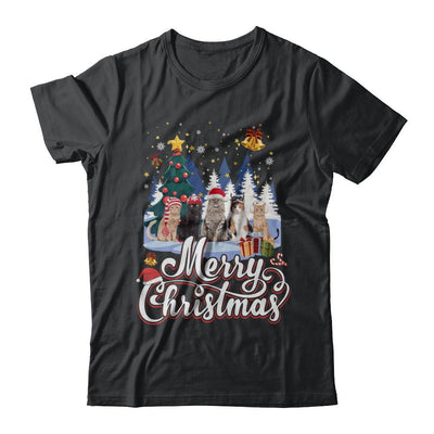 Merry Christmas Cat Women Girls Christmas Gift-T-Shirt & Sweatshirt-Classic T-Shirt-Black