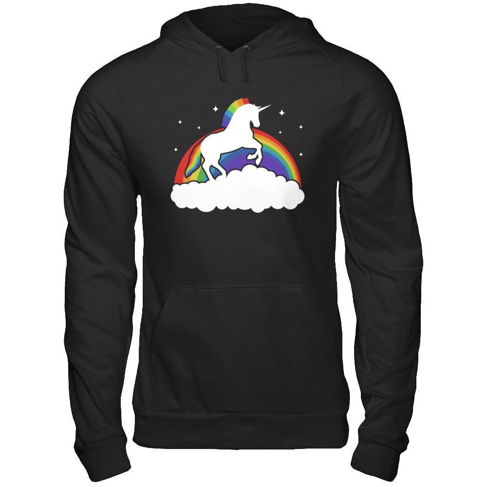 Totally Straight Unicorn Rainbow Gay Pride-T-Shirt & Hoodie-Pullover Hoodie-Black