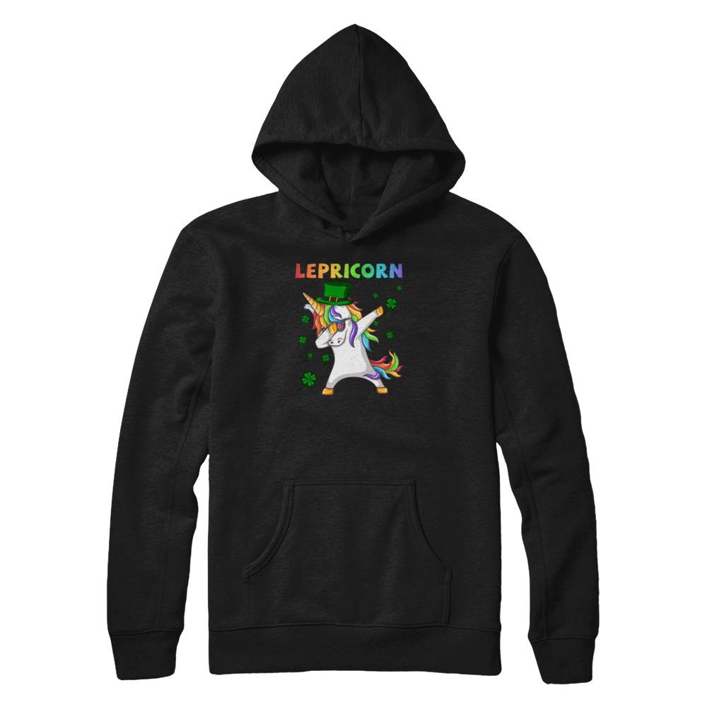 Dabbing Lepricorn Unicorn St Patricks Day Gift-T-Shirt & Tank Top-Pullover Hoodie-Black