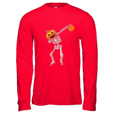 Halloween Dabbing Skeleton Volleyball-T-Shirt & Hoodie-Long Sleeve T-Shirt-Red