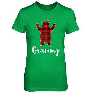 Red Grammy Bear Buffalo Plaid Family Christmas Pajamas-T-Shirt & Sweatshirt-Women's T-Shirt-Irish Green
