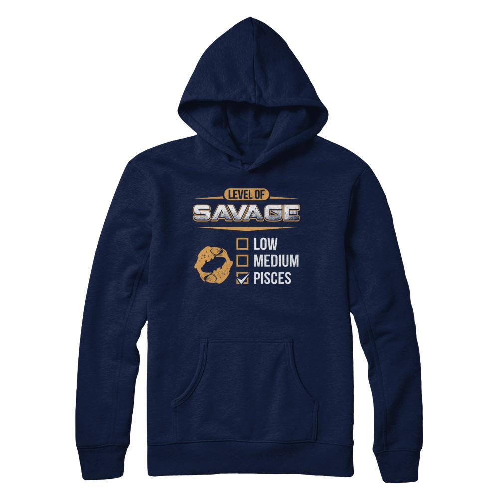 Level Of Savage Pisces-T-Shirt & Hoodie-Pullover Hoodie-Navy