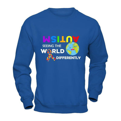 Autism Seeing The World Differently-T-Shirt & Hoodie-Crewneck Sweatshirt-Royal