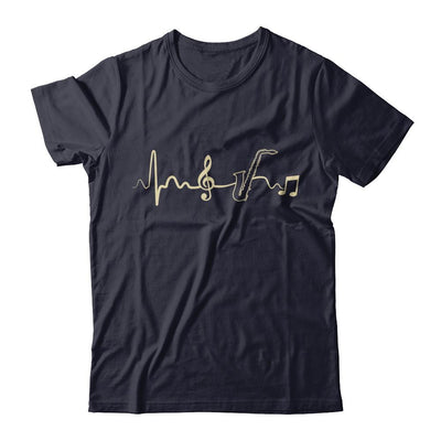Saxophone Heartbeat Musician-T-Shirt & Hoodie-Premium T-Shirt-Midnight Navy