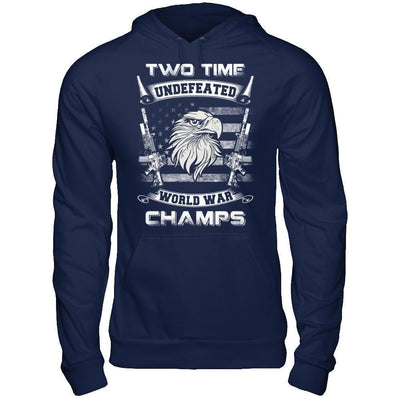 Ww1 Ww2 Champions 2 Time Undefeated World War Champs-T-Shirt & Hoodie-Pullover Hoodie-Navy
