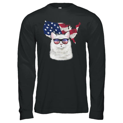 Funny Patriot Cat 4Th Of July American Flag-T-Shirt & Hoodie-Long Sleeve T-Shirt-Black
