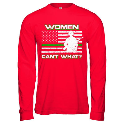 Women Can't What Soldier Warrior-T-Shirt & Hoodie-Long Sleeve T-Shirt-Red