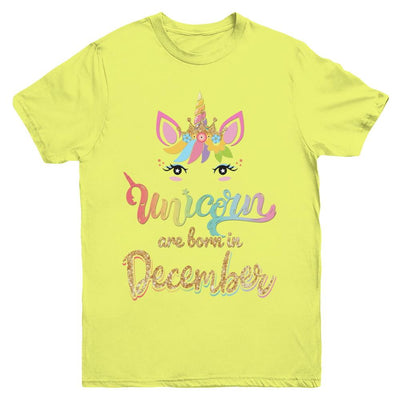 Cute Unicorns Are Born In December Birthday Gift Youth-Youth Shirt-Youth T-Shirt-Daisy