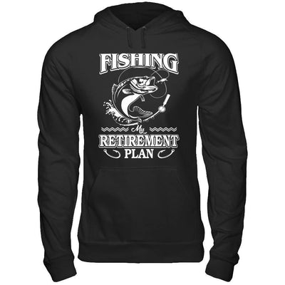Fishing My Retirement Plan-T-Shirt & Hoodie-Pullover Hoodie-Black