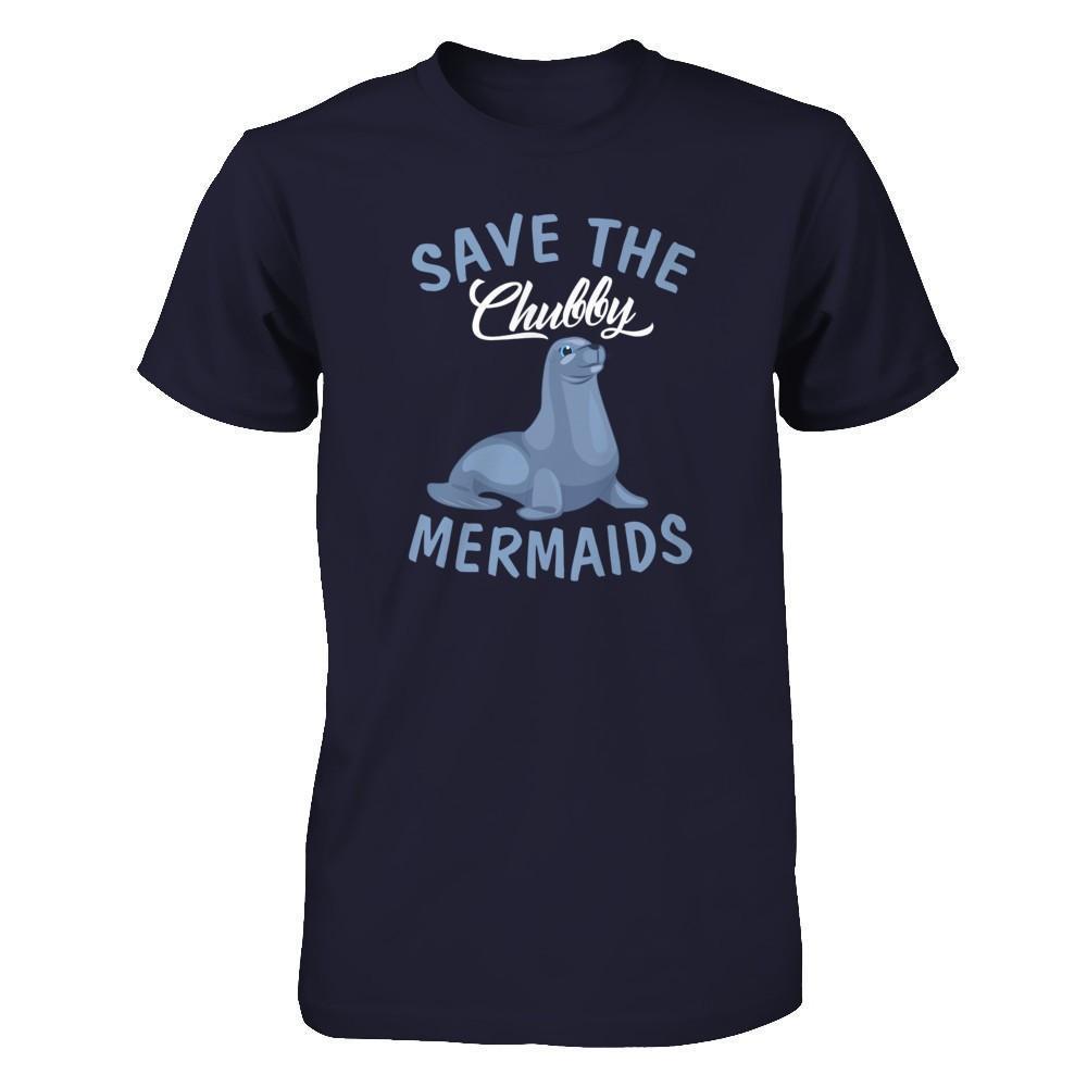 Save The Chubby Mermaids-T-Shirt & Tank Top-Premium T-Shirt-Midnight Navy