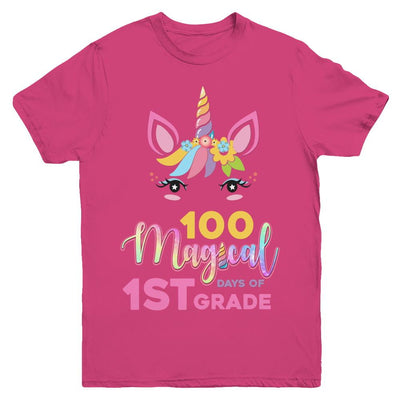 100 Magical Days Of 1St Grade School Unicorn Girl Gift Youth-Youth Shirt-Youth T-Shirt-Heliconia