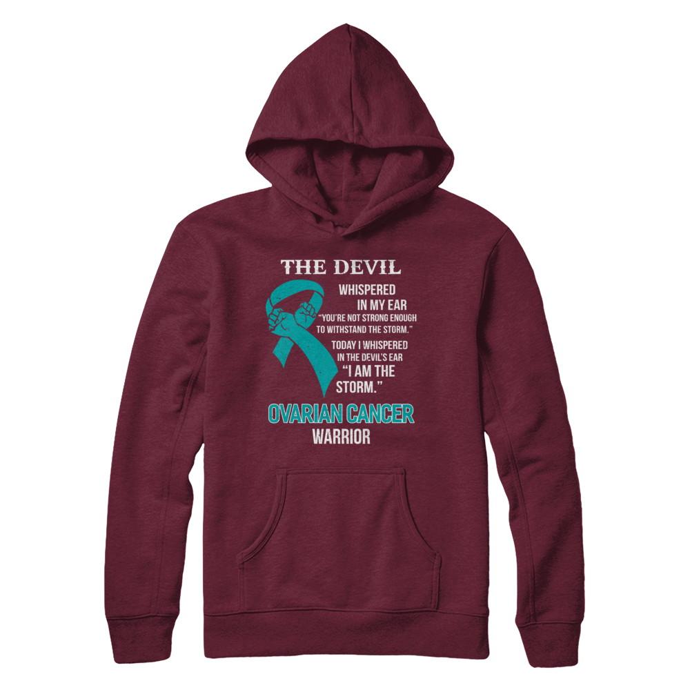 I Am The Storm Support Ovarian Cancer Warrior Gift-T-Shirt & Hoodie-Pullover Hoodie-Maroon