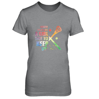 Yeah I Play Like A Girl Lacrosse Girl-T-Shirt & Hoodie-Women's T-Shirt-Sport Grey