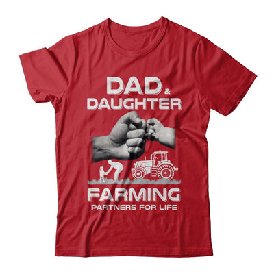 Farmer Dad And Daughter Farming Partners For Life Fathers Day-T-Shirt & Hoodie-Classic T-Shirt-Red