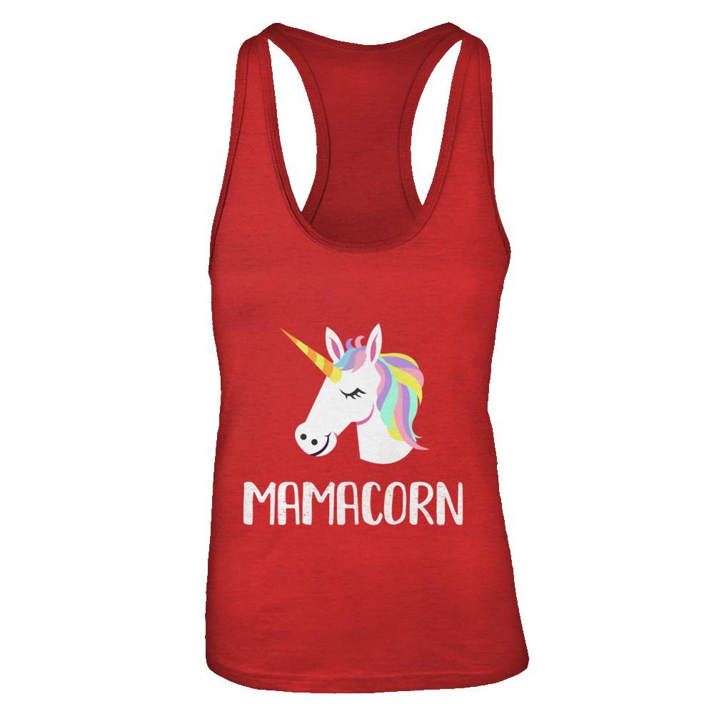 Unicorn Mom And Baby Mamacorn Mama Mother Day Gift-T-Shirt & Tank Top-Women's Ideal Racerback Tank-Red