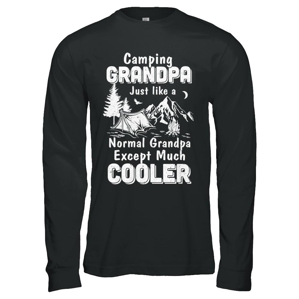 Camping Grandpa Except Much Cooler-T-Shirt & Hoodie-Long Sleeve T-Shirt-Black