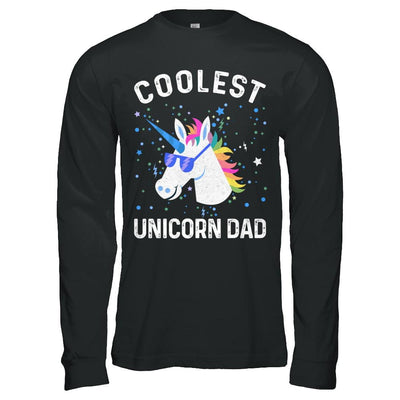 Coolest Unicorn Dad Cute Funny Unicorn Fathers Day-T-Shirt & Hoodie-Long Sleeve T-Shirt-Black