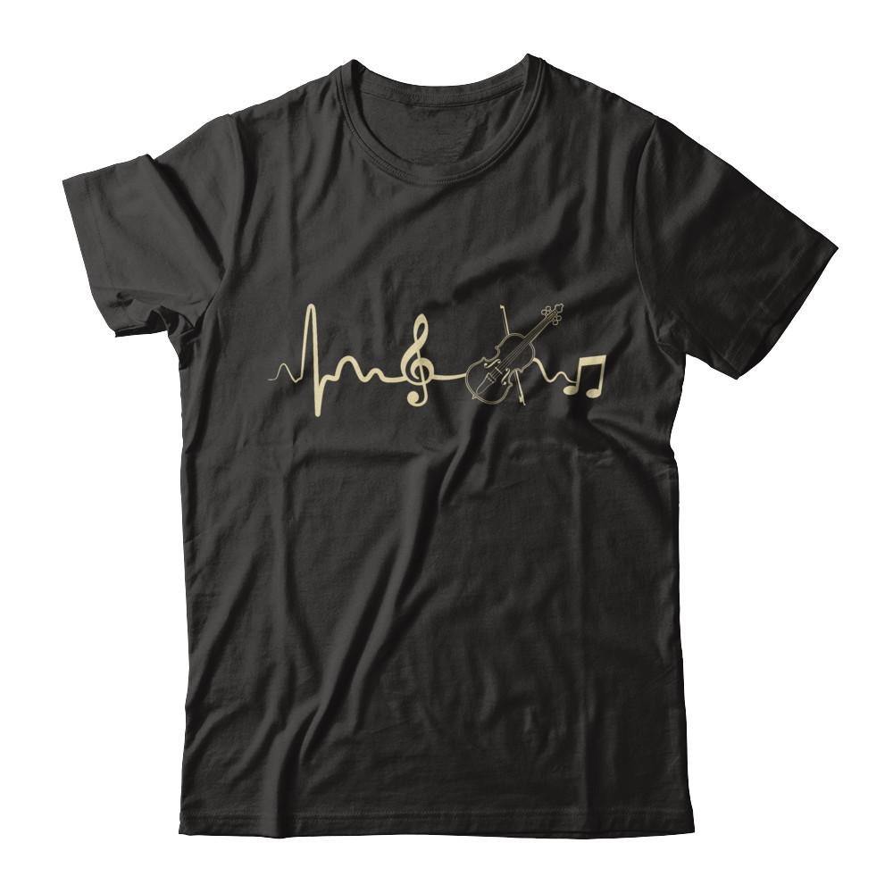 Violin Viola Cello Heartbeat Musicia-T-Shirt & Hoodie-Premium T-Shirt-Black