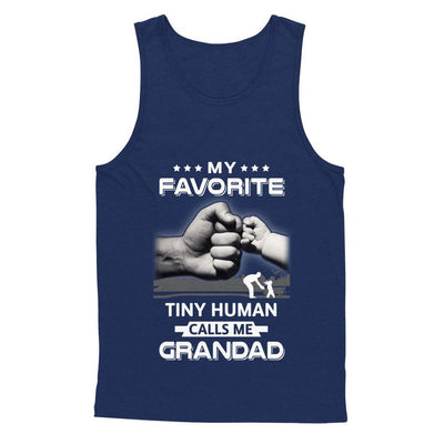 My Favorite Tiny Human Calls Me Grandad-T-Shirt & Hoodie-Unisex Tank-Navy