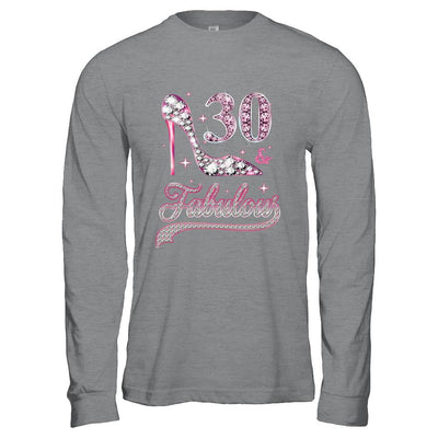 30 And Fabulous 30 Years Old 1991 30th Birthday Gift-T-Shirt & Hoodie-Long Sleeve T-Shirt-Sport Grey