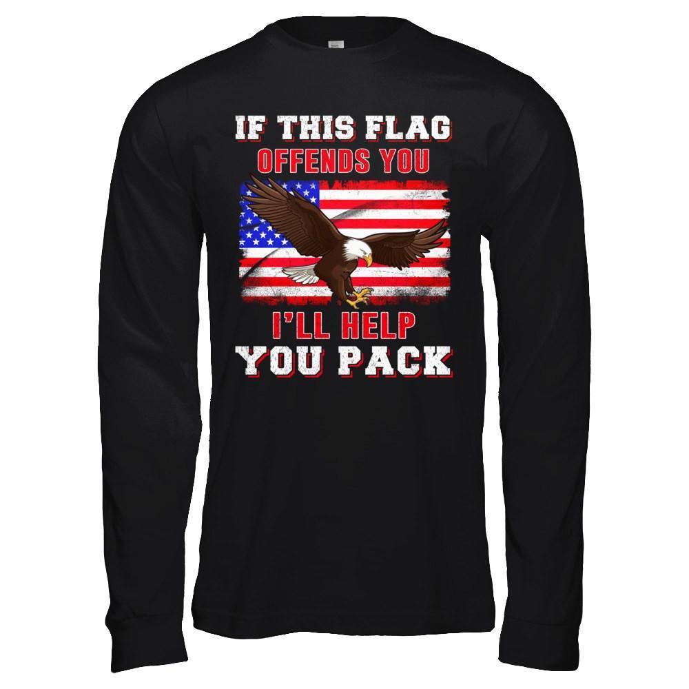 If This Flag Offends You I'll Help You Pack-T-Shirt & Hoodie-Long Sleeve T-Shirt-Black