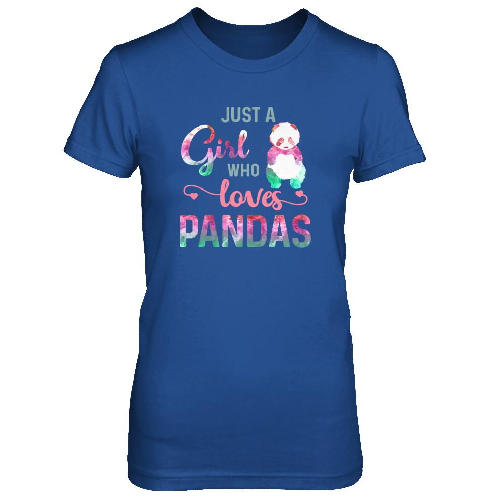 Just A Girl Who Loves Pandas Panda Lover-T-Shirt & Tank Top-Women's T-Shirt-Royal