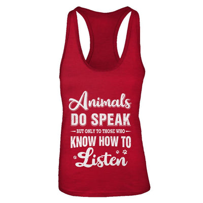Animals Do Speak But Only To Those Who Know How To Listen-T-Shirt & Tank Top-Women's Ideal Racerback Tank-Red